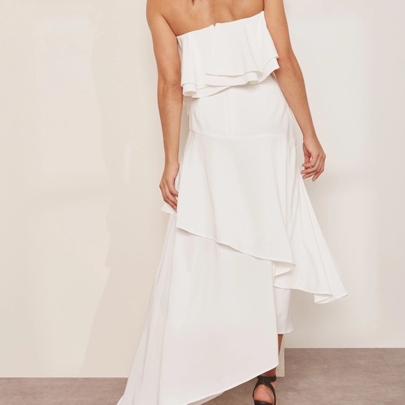 C/MEO Collective Strapless Asymmetrical Ruffle Gown Unique Elegant Dress - Picture 5 of 7